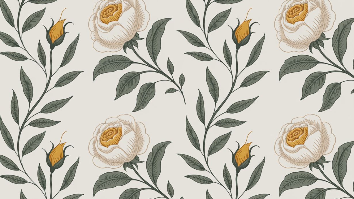 Whispering Rose - Classic Floral Accent Wall Mural Wallpaper, peel & stick, custom-sized by Recoat