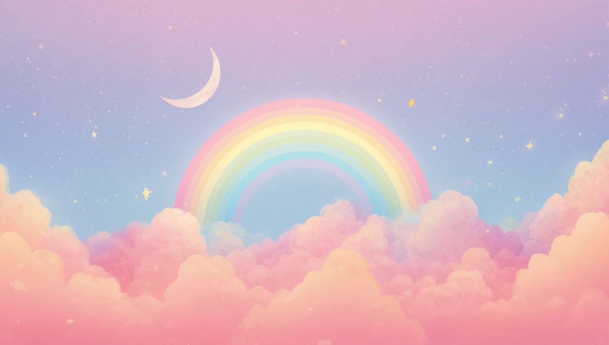 Celestial Rainbow - Magical Sky Rainbow Accent Wall Mural Wallpaper, peel & stick, custom-sized by Recoat