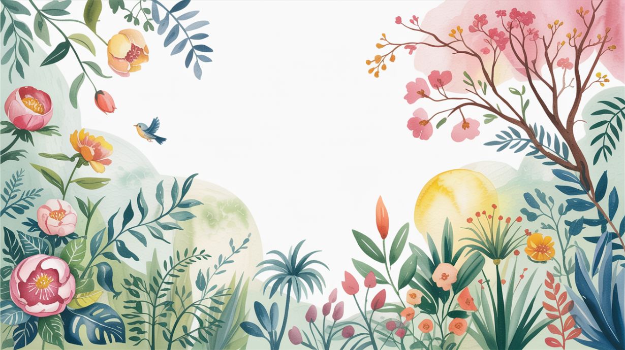 Vibrant Meadow - Watercolor Floral Accent Wall Mural Wallpaper, peel & stick, custom-sized by Recoat