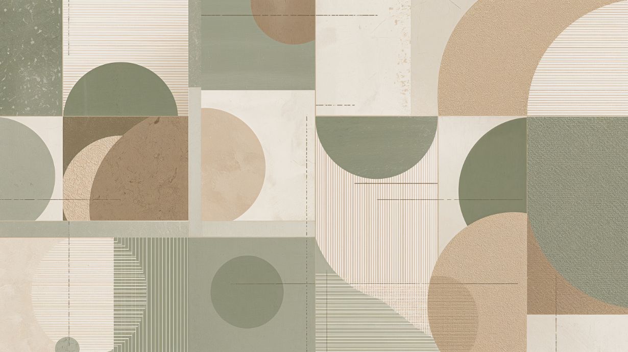 Geometric Harmony - Geometric Abstract Accent Wall Mural Wallpaper, peel & stick, custom-sized by Recoat