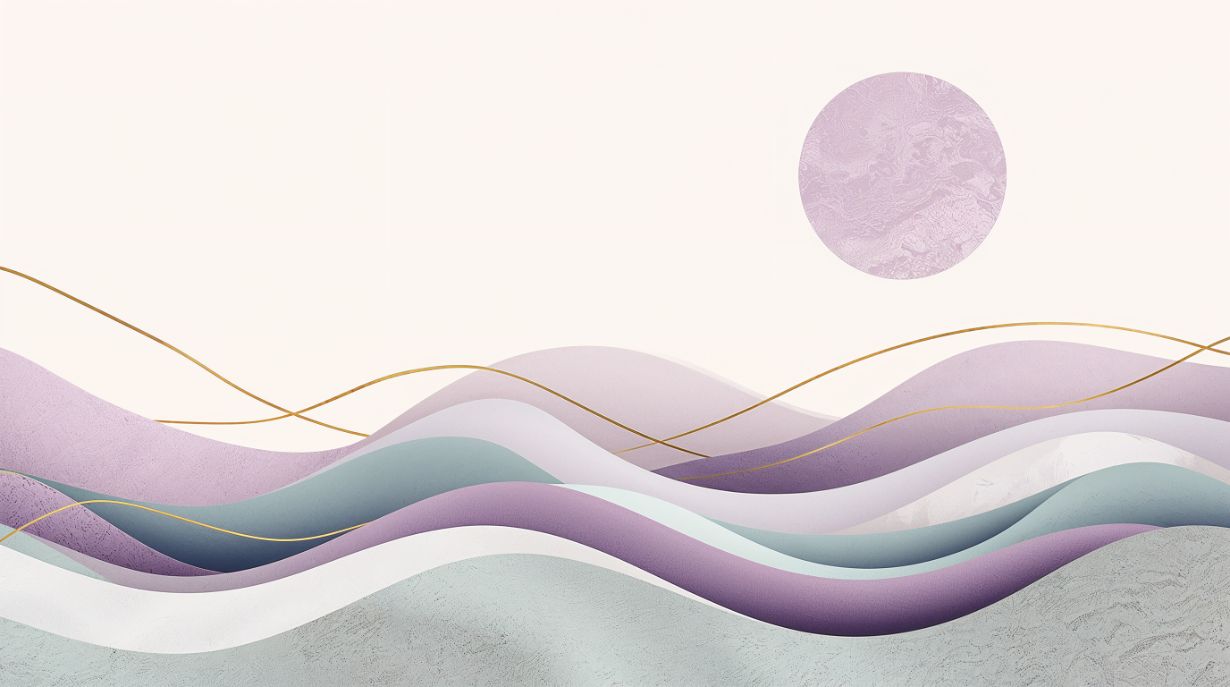 Lavender Waves - Artistic Landscape Accent Wall Mural Wallpaper, peel & stick, custom-sized by Recoat