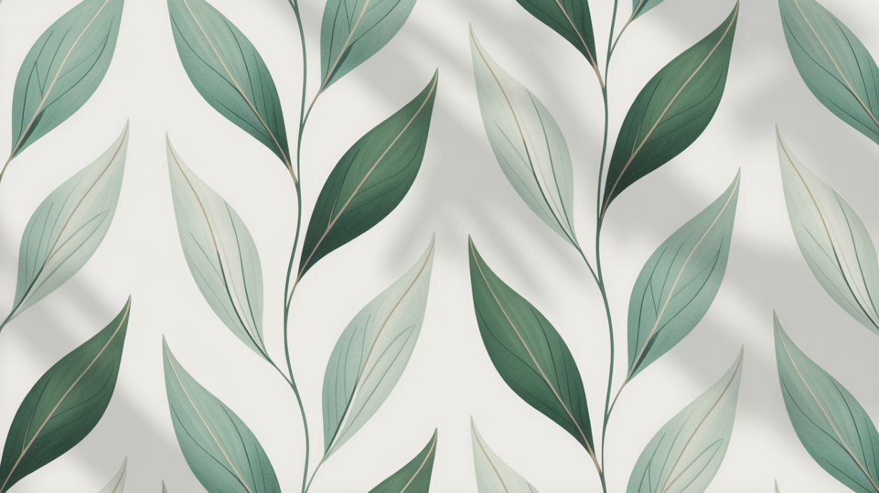 Leafline Whisper - Minimalist Leaf Accent Wall Mural Wallpaper, peel & stick, custom-sized by Recoat