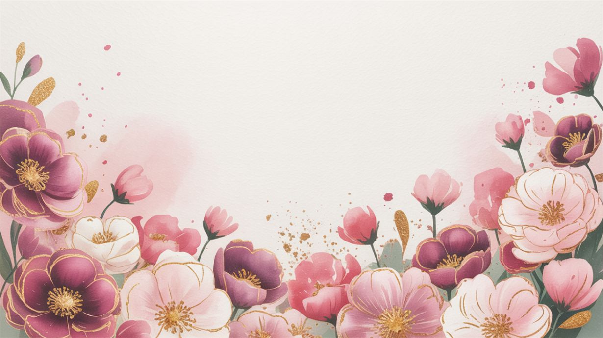 Petal Whisper - Gold & Pink Floral Accent Wall Mural Wallpaper, peel & stick, custom-sized by Recoat