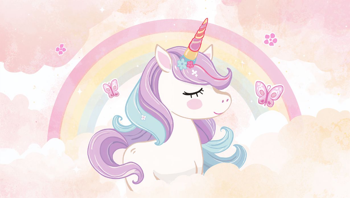 Unicorn Skies - Unicorn Accent Wall Mural Wallpaper, peel & stick, custom-sized by Recoat