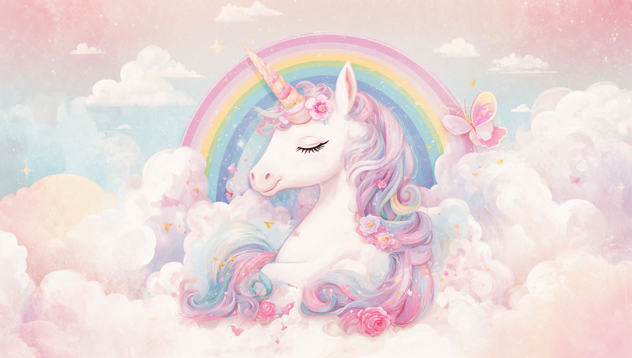 Unicorn Horizon - Unicorn Accent Wall Mural Wallpaper, peel & stick, custom-sized by Recoat