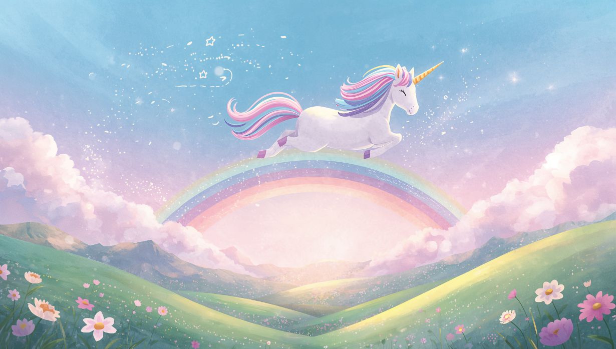 Unicorn Leap - Unicorn Accent Wall Mural Wallpaper, peel & stick, custom-sized by Recoat