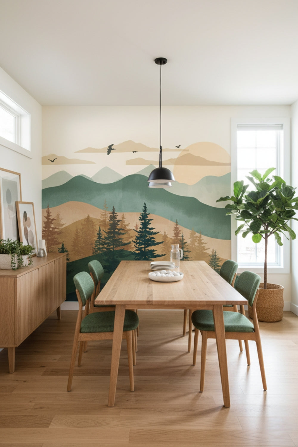 Alpine View - Rustic Forest Accent Wall Mural Wallpaper