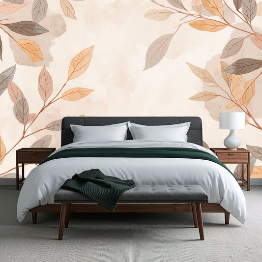 Terracotta Garden - Botanical Wall Decor Mural Wallpaper, peel & stick, custom-sized by Recoat