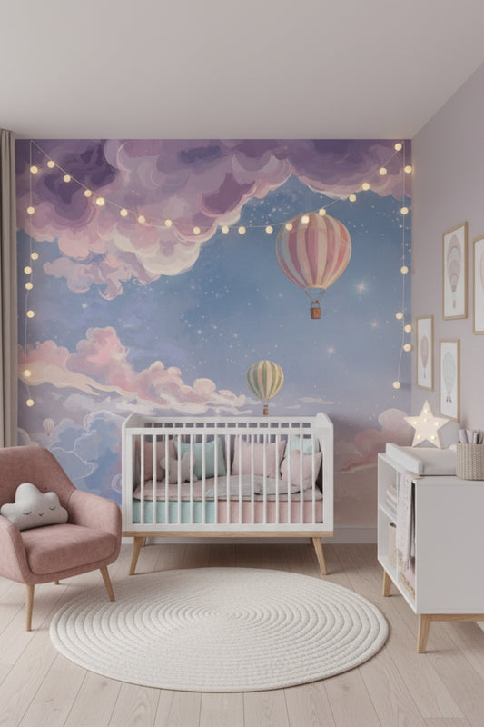 Balloon Dawn - Hot Air Balloon Accent Wall Mural Wallpaper