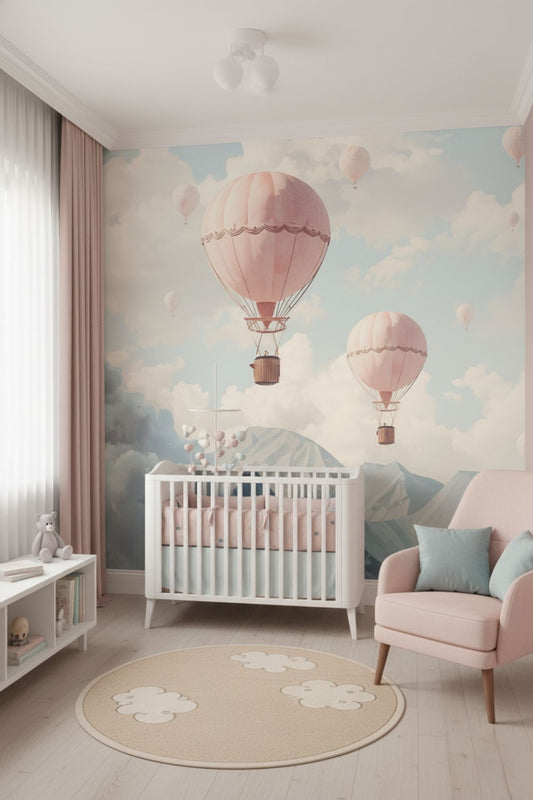 Balloon Voyage - Hot Air Balloon Accent Wall Mural Wallpaper