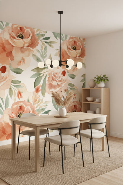 Blooming Serenade - Ornate Botanical Accent Wall Mural Wallpaper