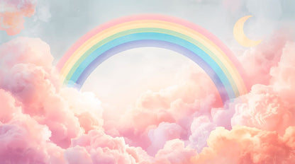 Celestial Dreams - Magical Sky Rainbow Accent Wall Mural Wallpaper, peel & stick, custom-sized by Recoat