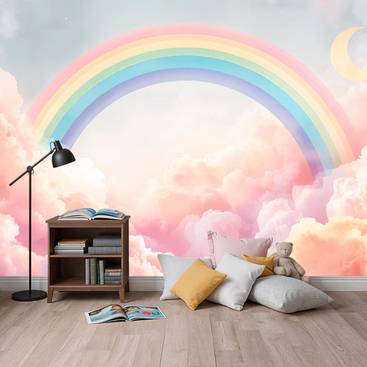 Celestial Dreams - Magical Sky Rainbow Accent Wall Mural Wallpaper, peel & stick, custom-sized by Recoat