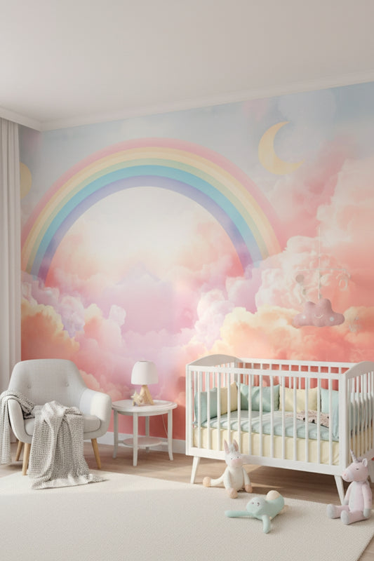 Celestial Dreams - Magical Sky Rainbow Accent Wall Mural Wallpaper
