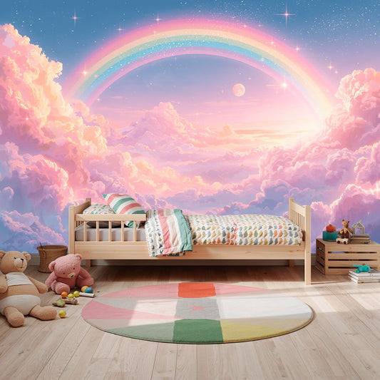 Magic Rainbow - Magical Sky Rainbow Accent Wall Mural Wallpaper, peel & stick, custom-sized by Recoat
