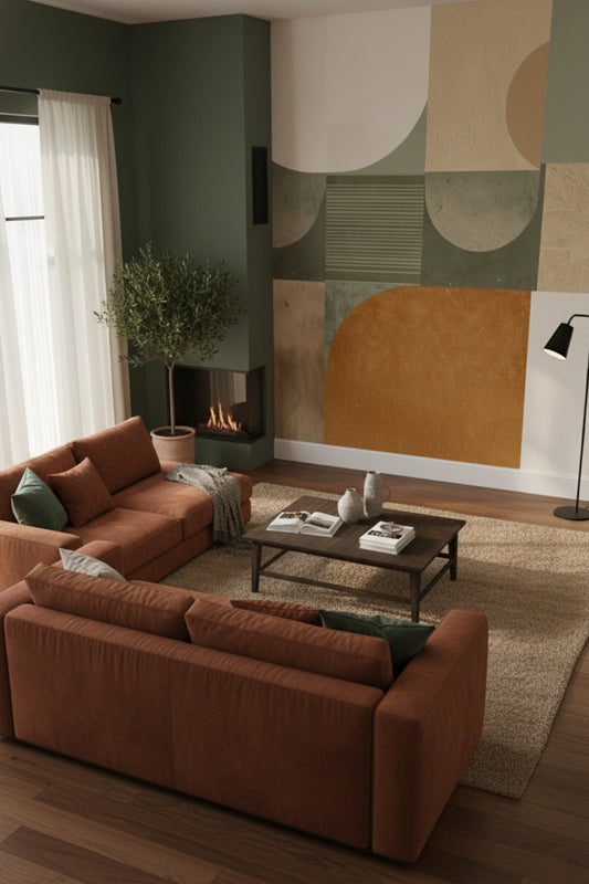 Color Waves - Geometric Abstract Accent Wall Mural Wallpaper