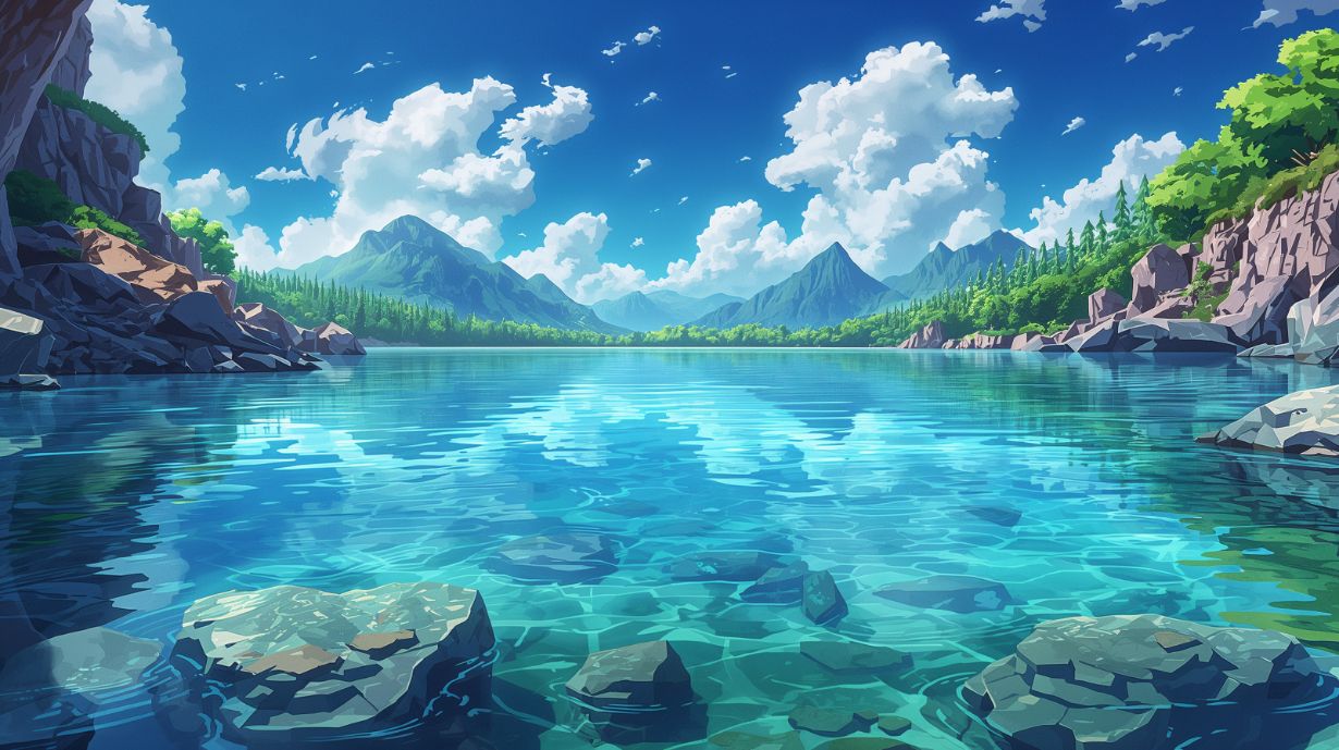 Crystal Lake - Mountain Vista Accent Wall Mural Wallpaper, peel & stick, custom-sized by Recoat