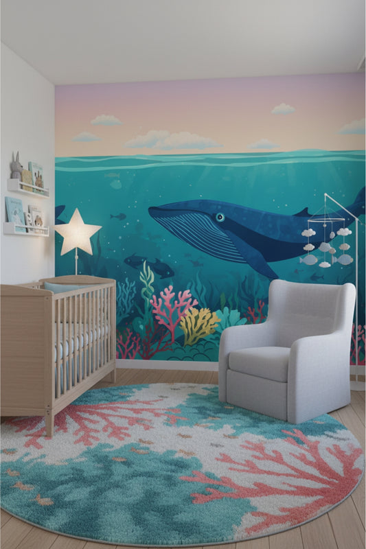 Deep Blue - Coastal Home Accent Wall Mural Wallpaper