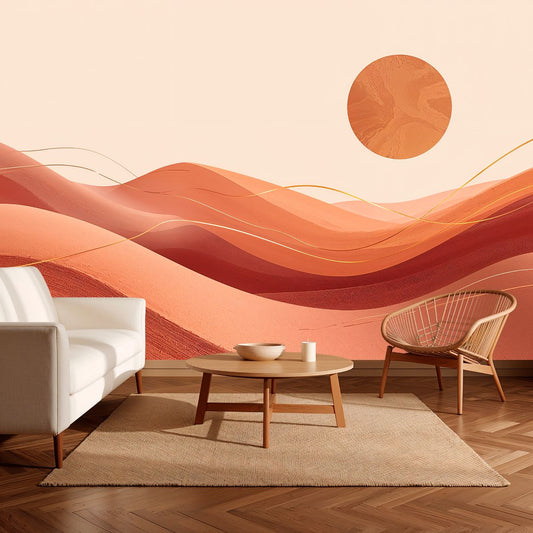 Desert Horizon - Artistic Landscape Accent Wall Mural Wallpaper, peel & stick, custom-sized by Recoat