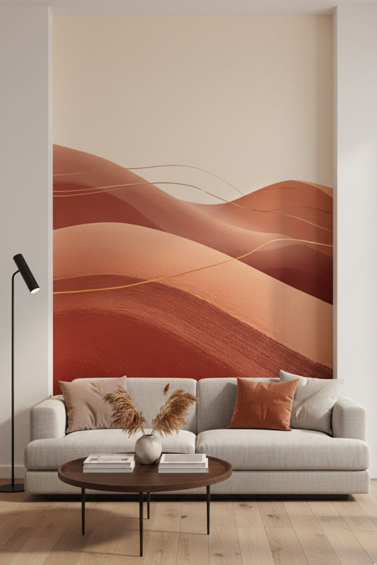Desert Horizon - Artistic Landscape Accent Wall Mural Wallpaper