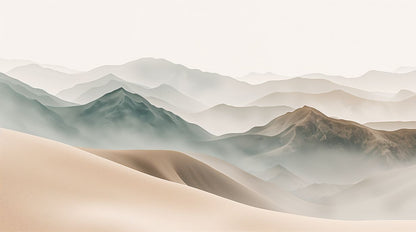 Desert Serenity - Minimalist Desert Accent Wall Mural Wallpaper, peel & stick, custom-sized by Recoat