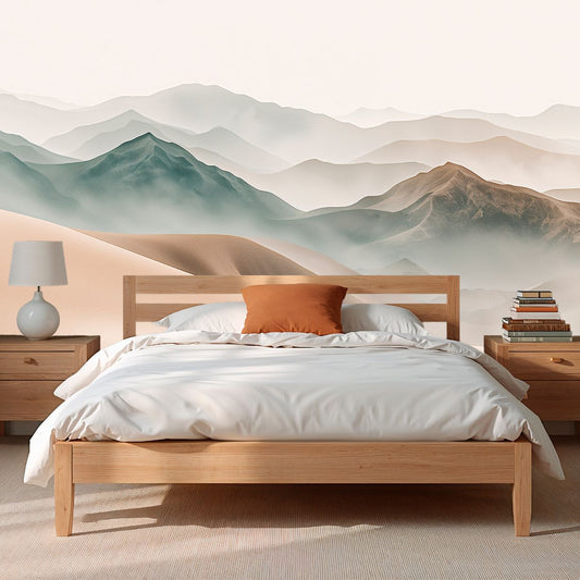Desert Serenity - Minimalist Desert Accent Wall Mural Wallpaper, peel & stick, custom-sized by Recoat