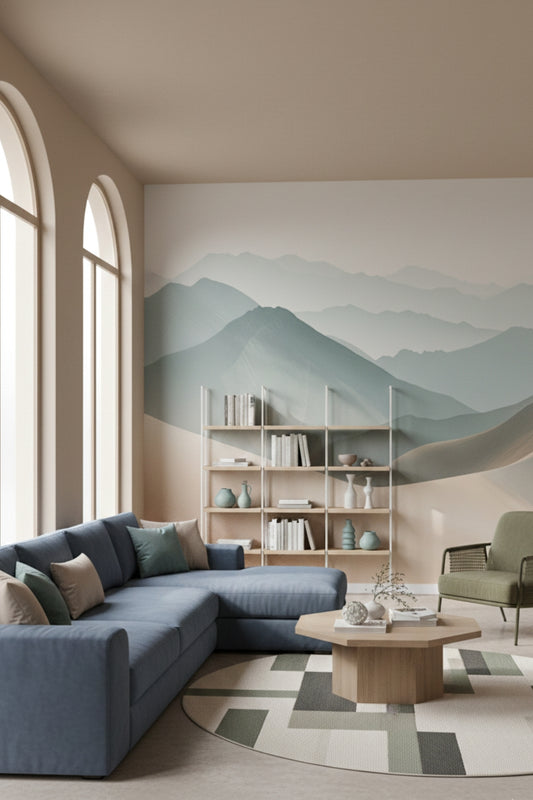 Desert Mirage - Minimalist Desert Accent Wall Mural Wallpaper