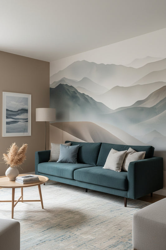 Desert Serenity - Minimalist Desert Accent Wall Mural Wallpaper