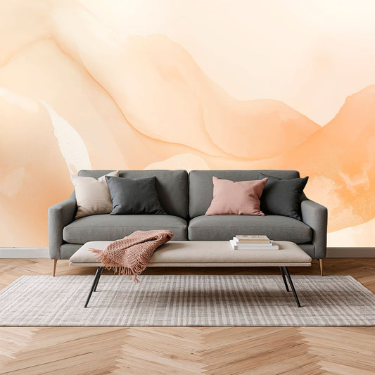 Golden Shore - Modern Abstract Accent Wall Mural Wallpaper, peel & stick, custom-sized by Recoat