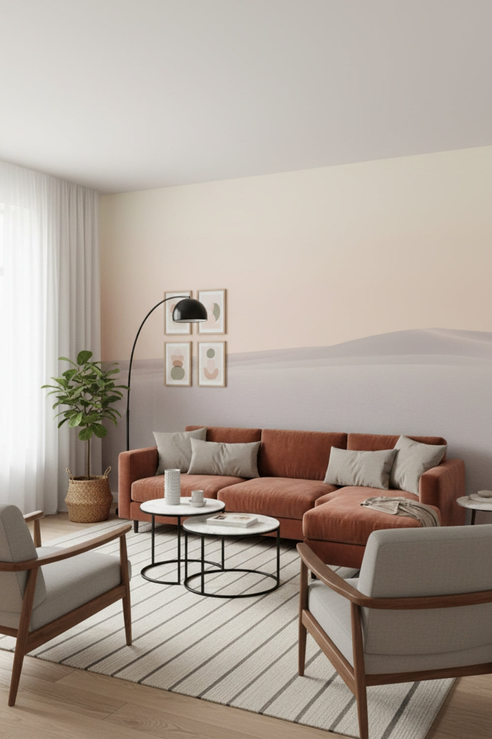 Dune Serenity - Minimalist Desert Accent Wall Mural Wallpaper
