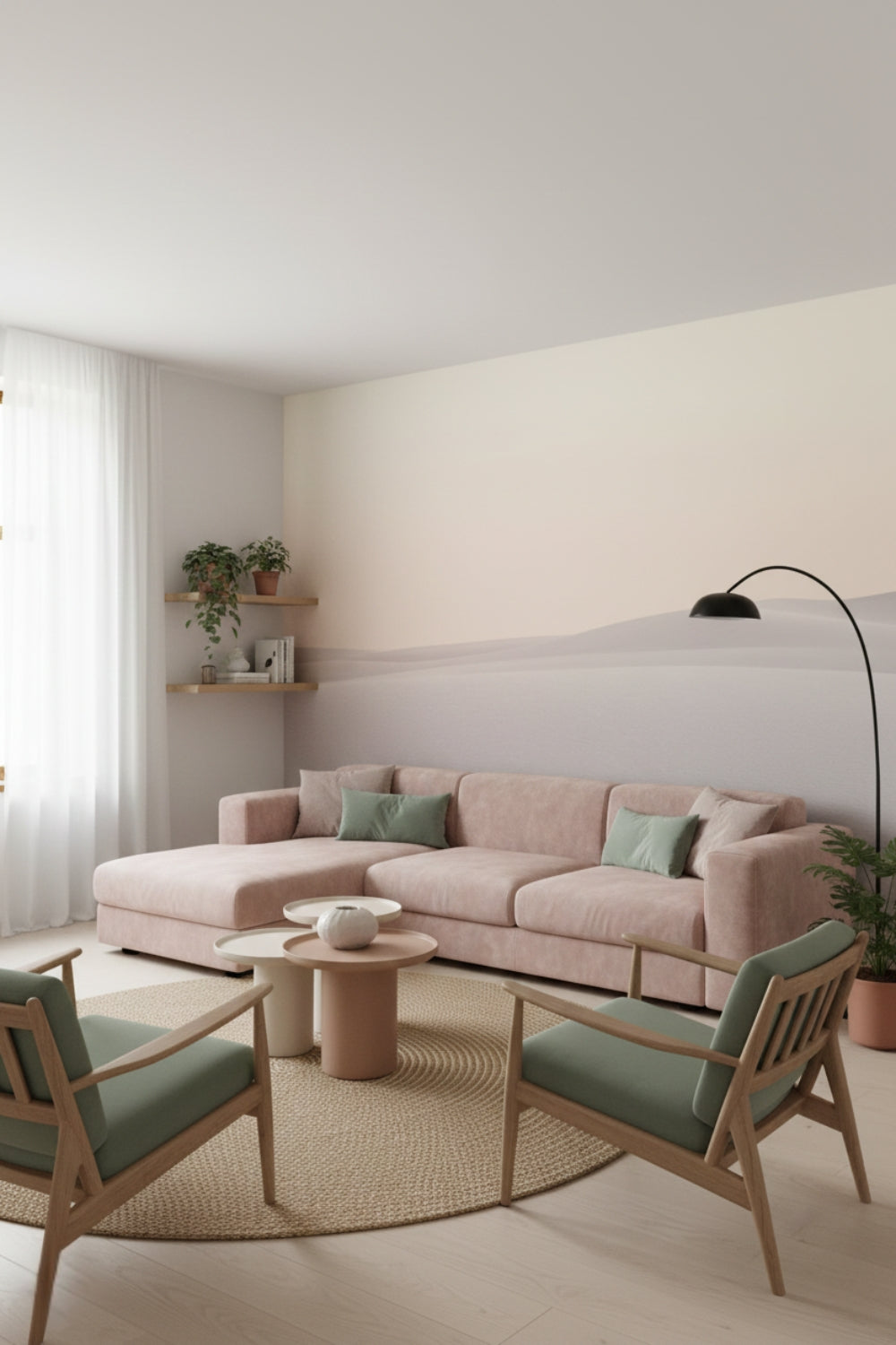 Dune Serenity - Minimalist Desert Accent Wall Mural Wallpaper