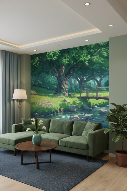 Enchanted Forest - Dreamy Landscape Accent Wall Mural Wallpaper