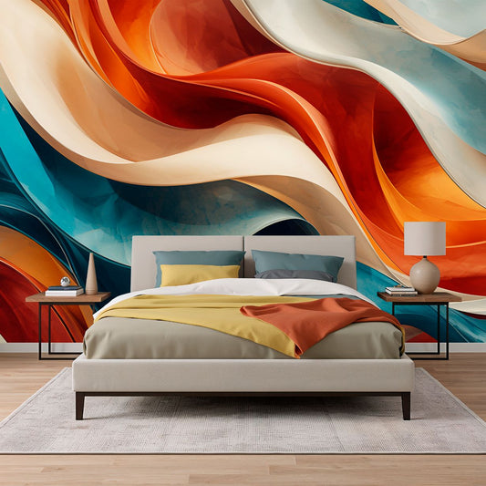Liquid Colors - Modern Abstract Accent Wall Mural Wallpaper, peel & stick, custom-sized by Recoat