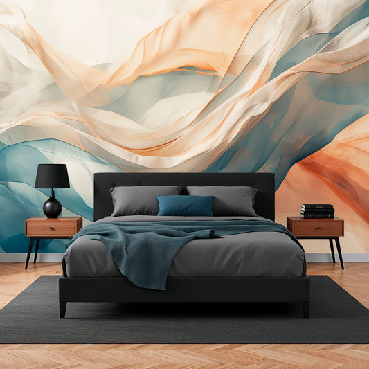 Golden Dust - Modern Fluid Accent Wall Mural Wallpaper, peel & stick, custom-sized by Recoat