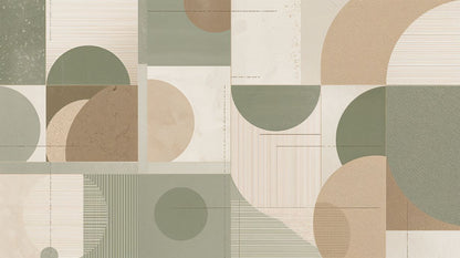 Geometric Harmony - Geometric Abstract Accent Wall Mural Wallpaper, peel & stick, custom-sized by Recoat