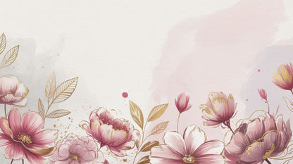 Blush Garden - Watercolor Flowers Accent Wall Mural Wallpaper, peel & stick, custom-sized by Recoat