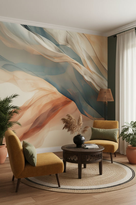 Golden Dust - Modern Fluid Accent Wall Mural Wallpaper