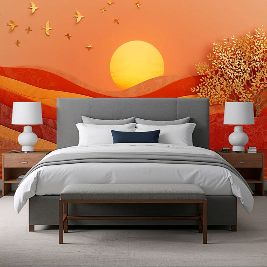 Golden Canyon - Artistic Landscape Accent Wall Mural Wallpaper, peel & stick, custom-sized by Recoat