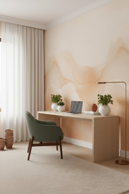 Golden Shore - Modern Abstract Accent Wall Mural Wallpaper