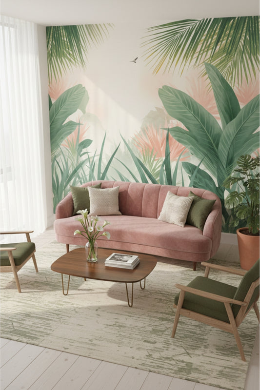 Horizons Misty - Jungle Landscape Accent Wall Mural Wallpaper