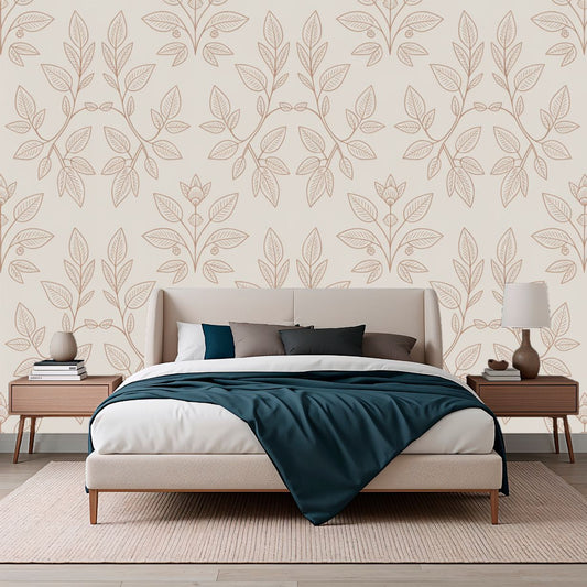 Lace Vines - Ornate Pattern Accent Wall Mural Wallpaper, peel & stick, custom-sized by Recoat