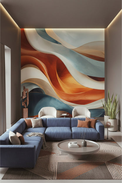 Liquid Colors - Modern Abstract Accent Wall Mural Wallpaper