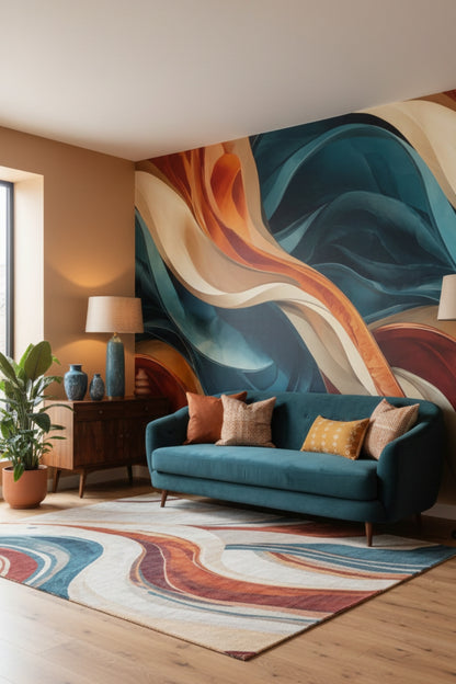 Liquid Colors - Modern Abstract Accent Wall Mural Wallpaper