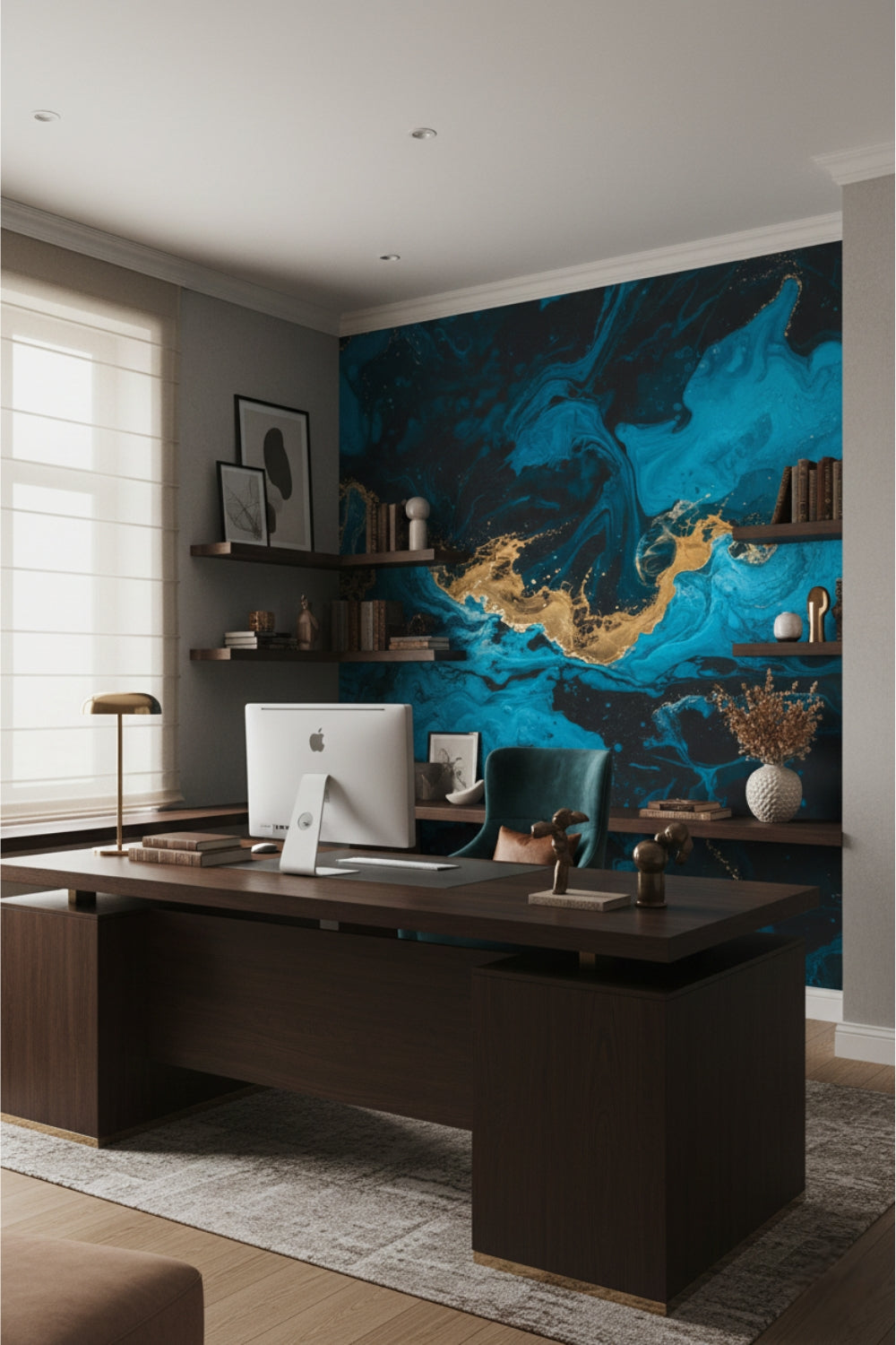 Liquid Gold - Modern Abstract Accent Wall Mural Wallpaper