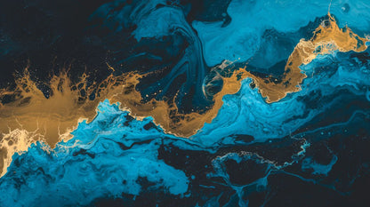 Liquid Gold - Modern Abstract Accent Wall Mural Wallpaper, peel & stick, custom-sized by Recoat