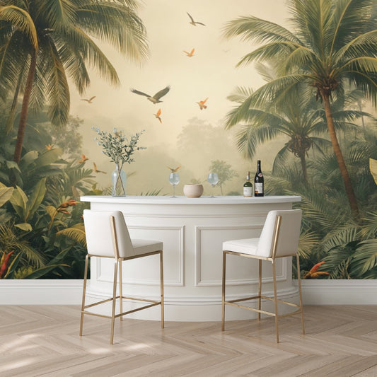 Misty Jungle - Vintage Forest Accent Wall Mural Wallpaper