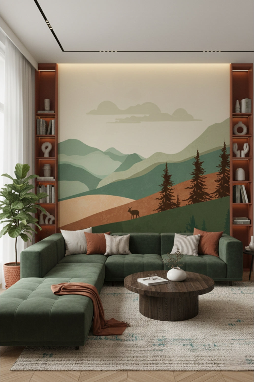 Mountain Escape - Rustic Forest Accent Wall Mural Wallpaper