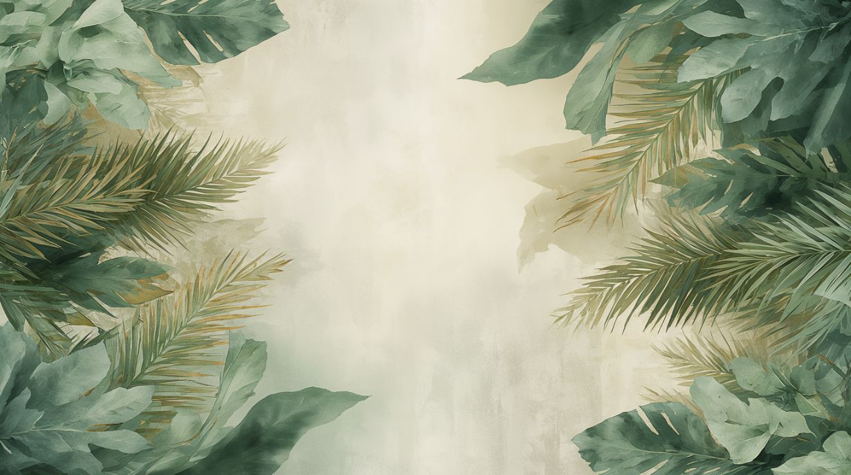 Palm Haven - Jungle Landscape Accent Wall Mural Wallpaper, peel & stick, custom-sized by Recoat