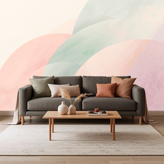 Pastel Arches - Abstract Pattern Accent Wall Mural Wallpaper, peel & stick, custom-sized by Recoat