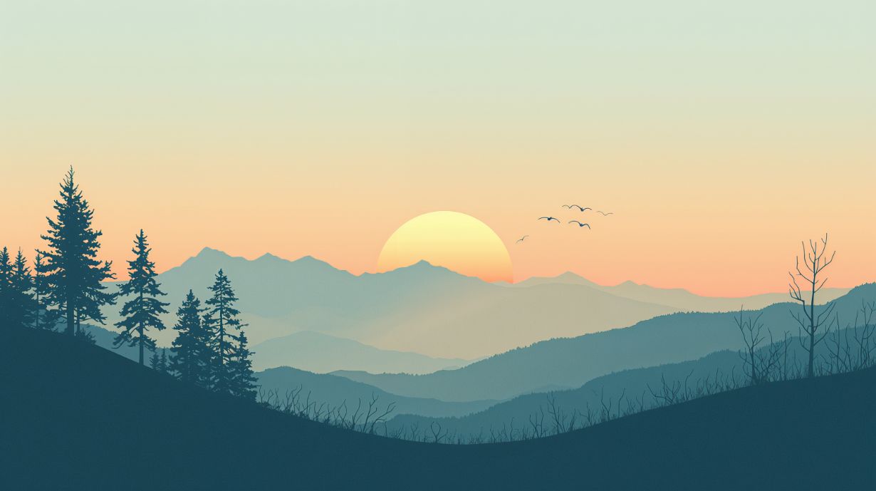 Sunset Valley - Dreamy Landscape Accent Wall Mural Wallpaper, peel & stick, custom-sized by Recoat